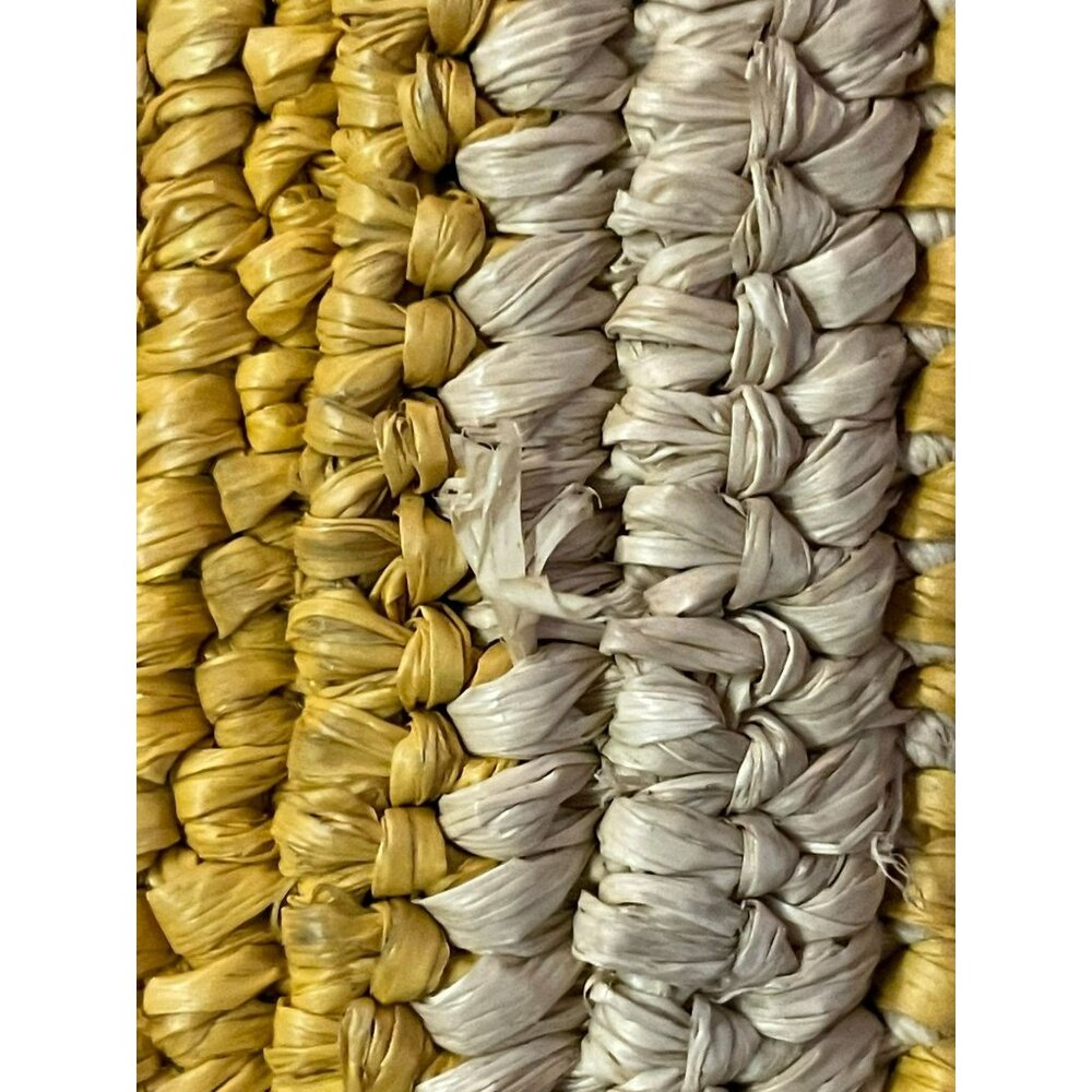 Mar Y Sol Straw Amalfi Tote Bag Used Striped Sunflower / Natural - Picture 14 of 16